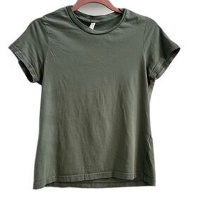 Ascolour Olive Green Short Sleeve T-Shirt Roomy Black 100% Cotton XS